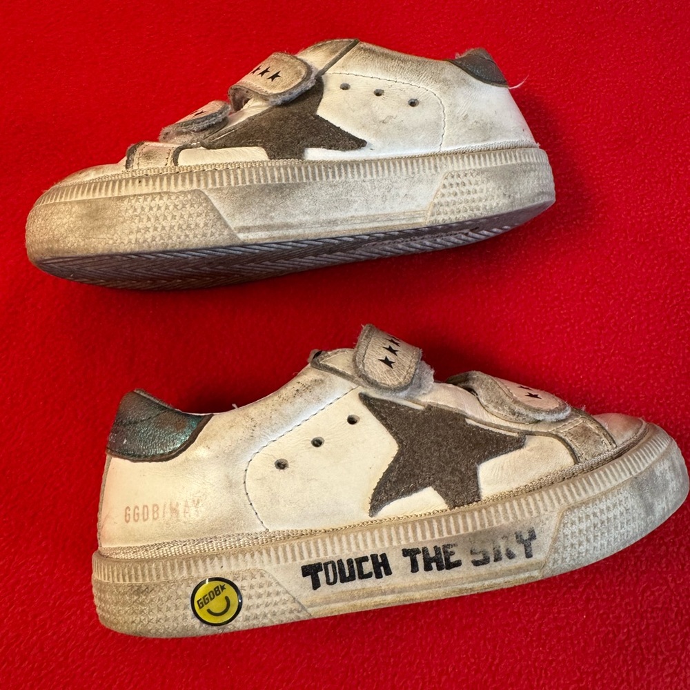 Golden Goose GGDB Touch the Sky Kids Sneakers White Leather W/Star Size 25 EU